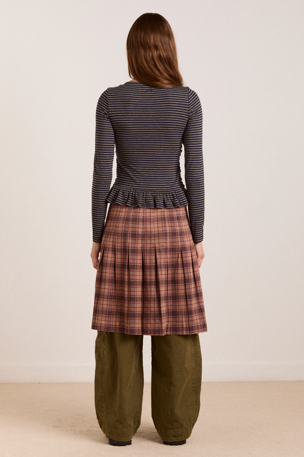 peggy smocked cardi - blue stripe