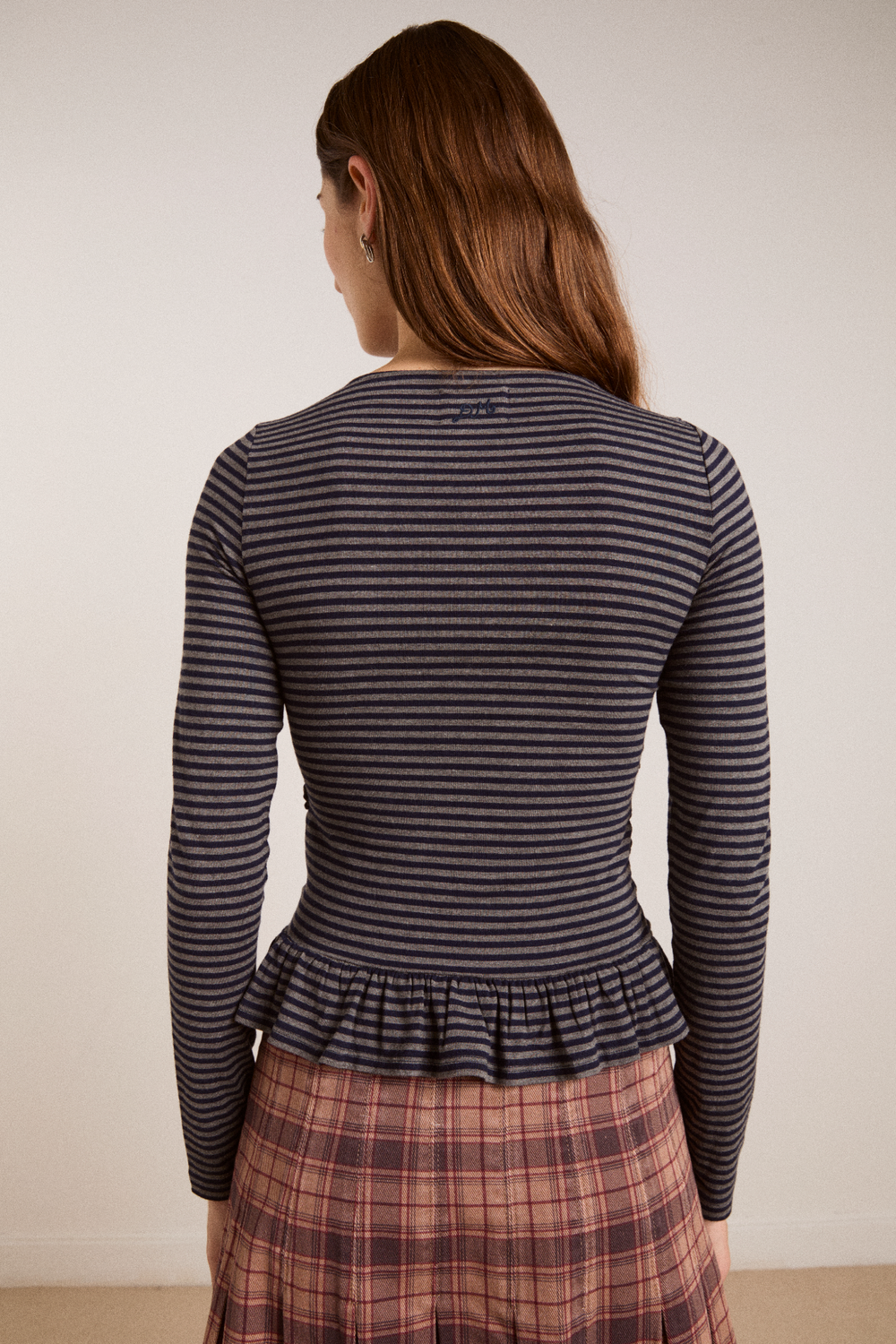 peggy smocked cardi - blue stripe