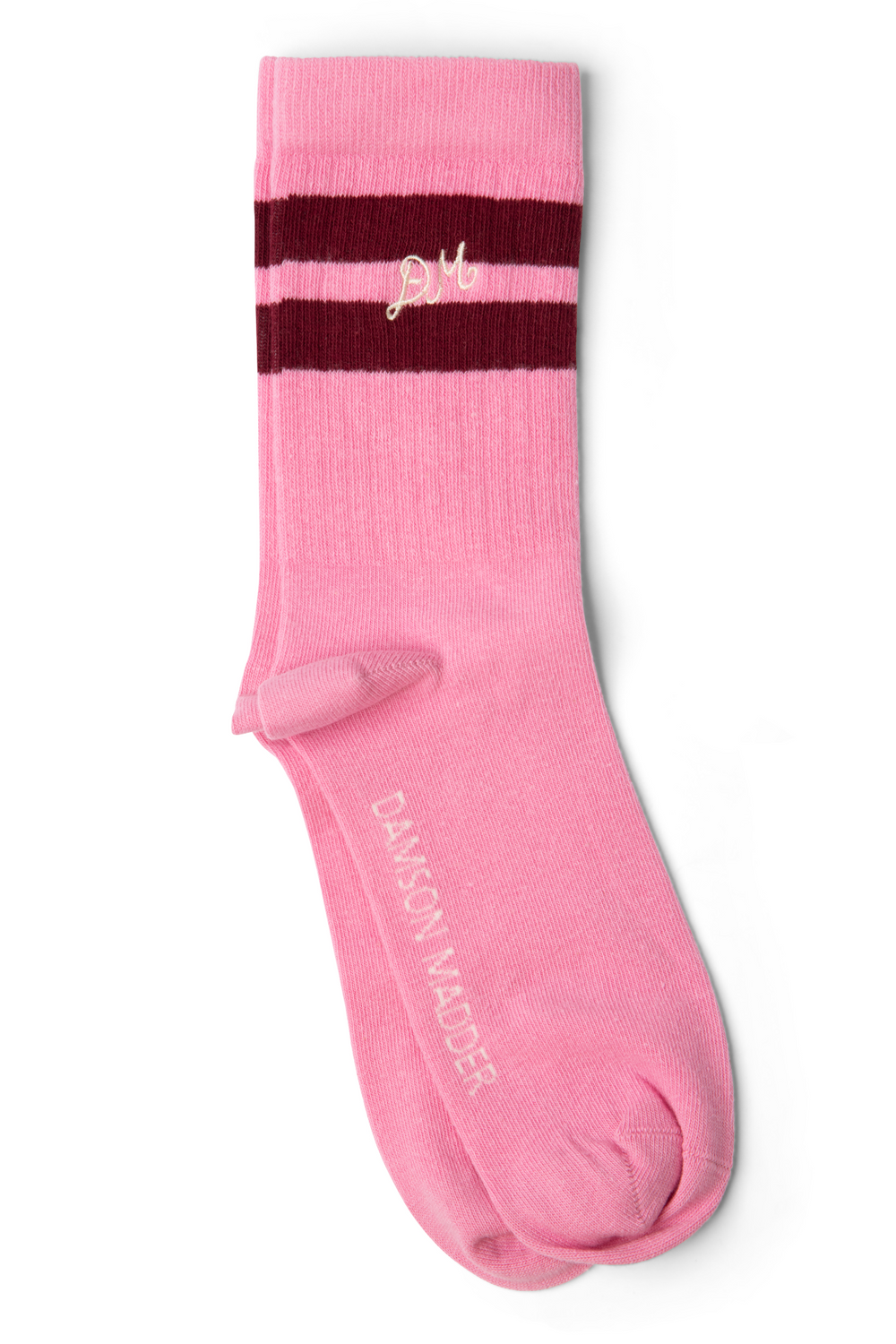 Sporty Calf Length Socks- Pink/Burg