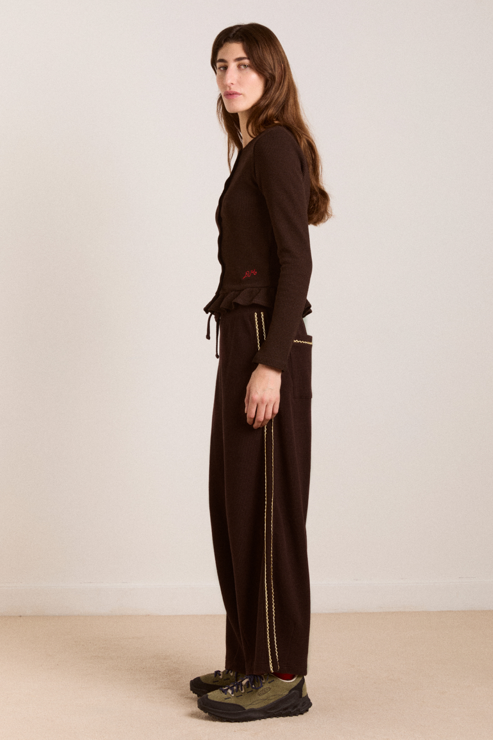 piper waffle jogger - chocolate