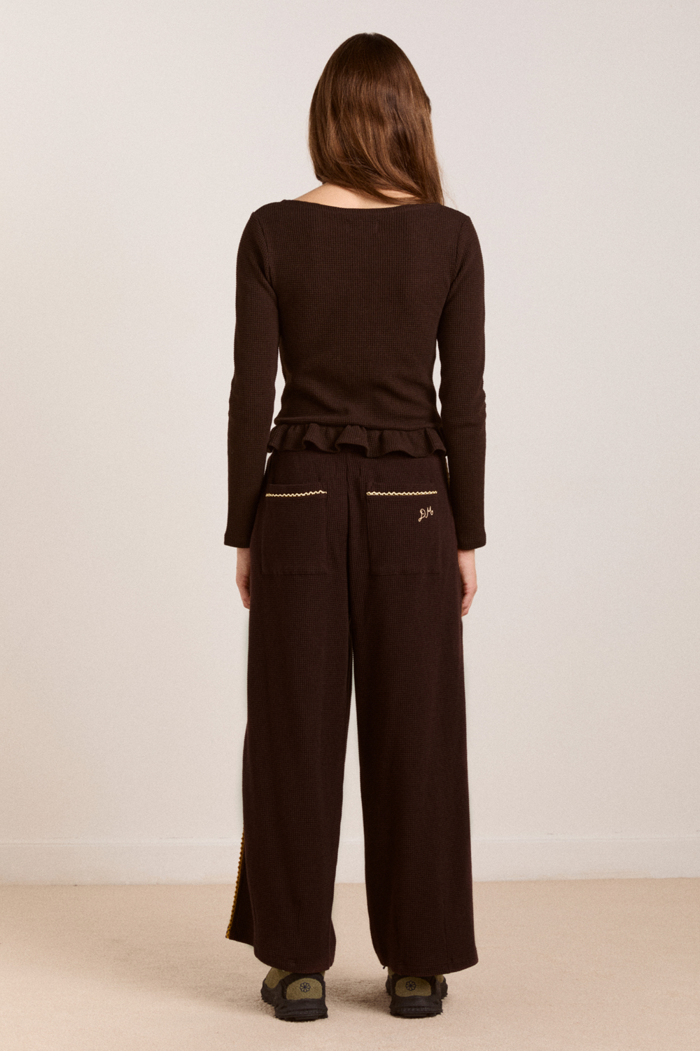 piper waffle jogger - chocolate