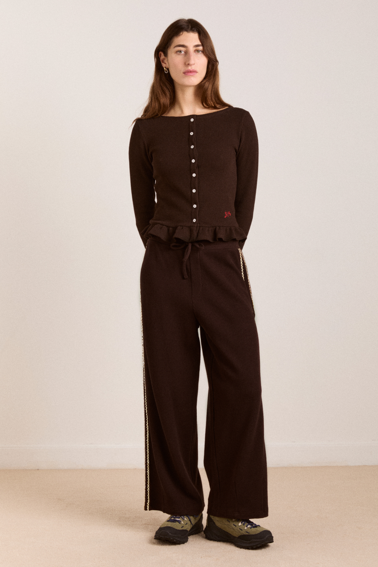 piper waffle jogger - chocolate – Damson Madder