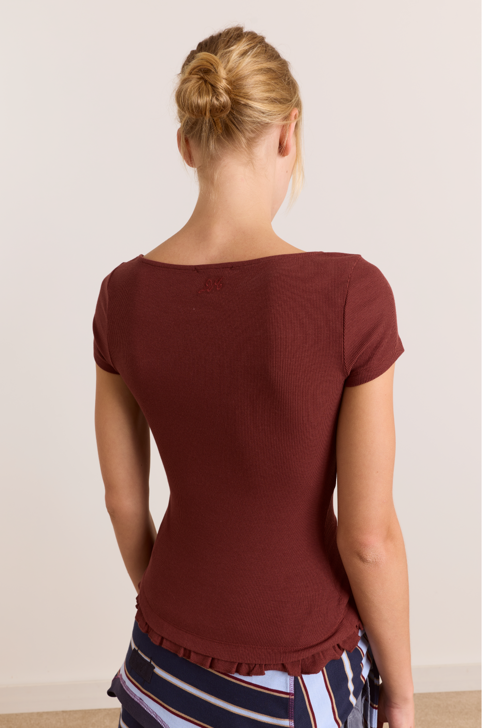 Posie Short Sleeve Top - Burg