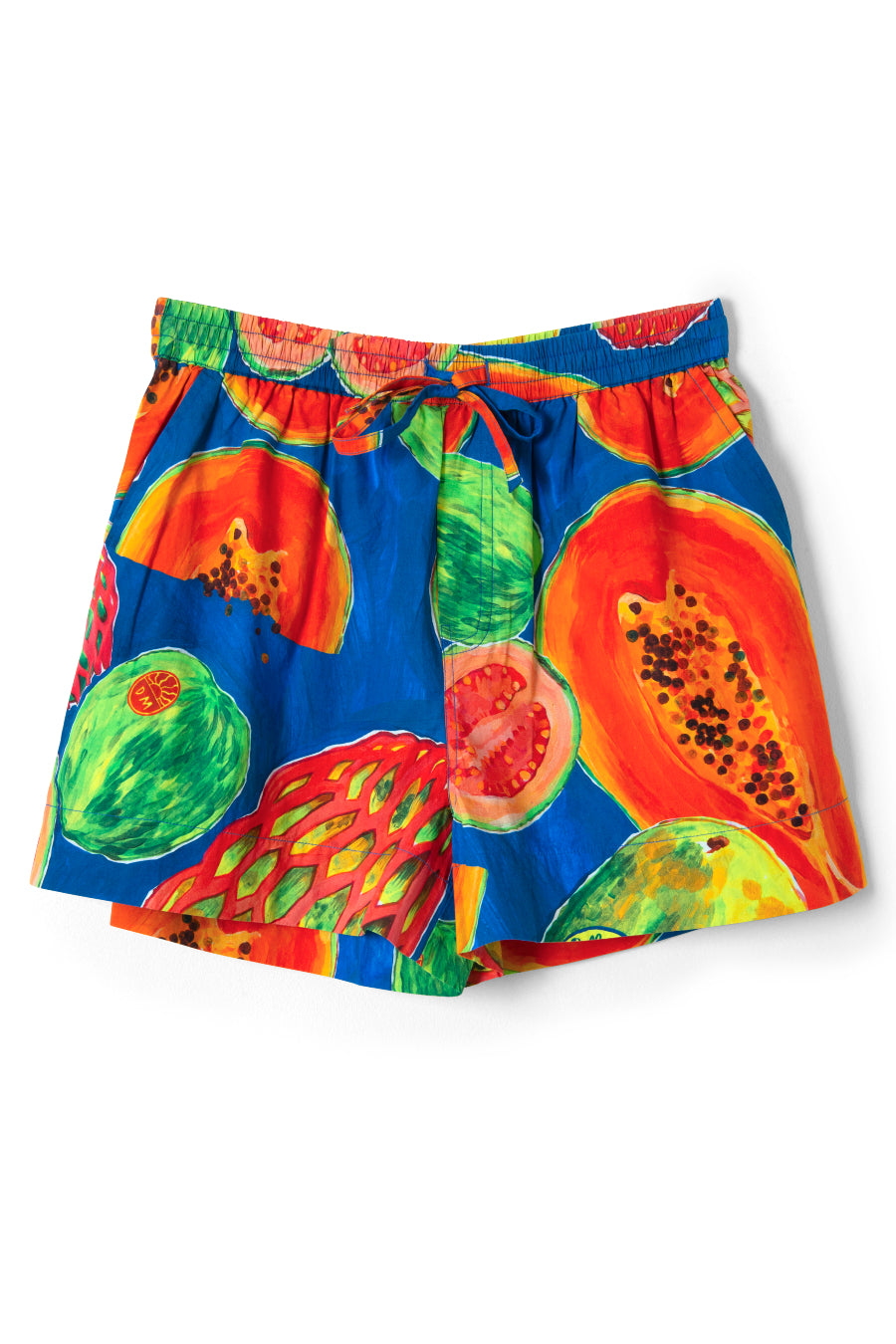 pull on shorts - papaya print