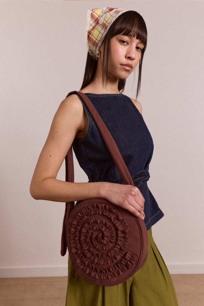 rae circle swirl bag - chocolate