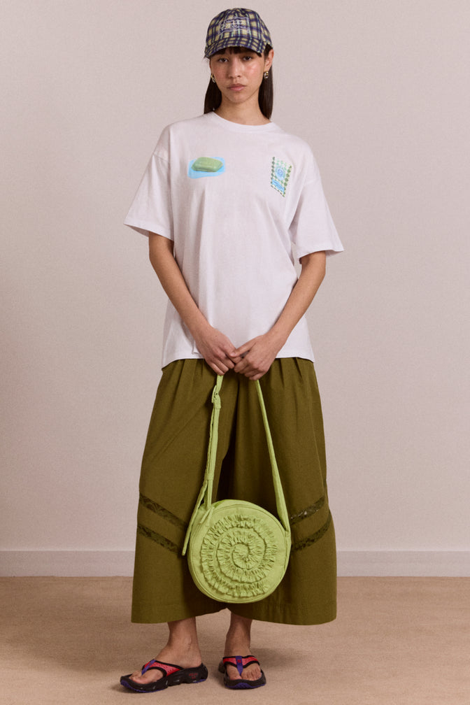 rae circle swirl bag - celery