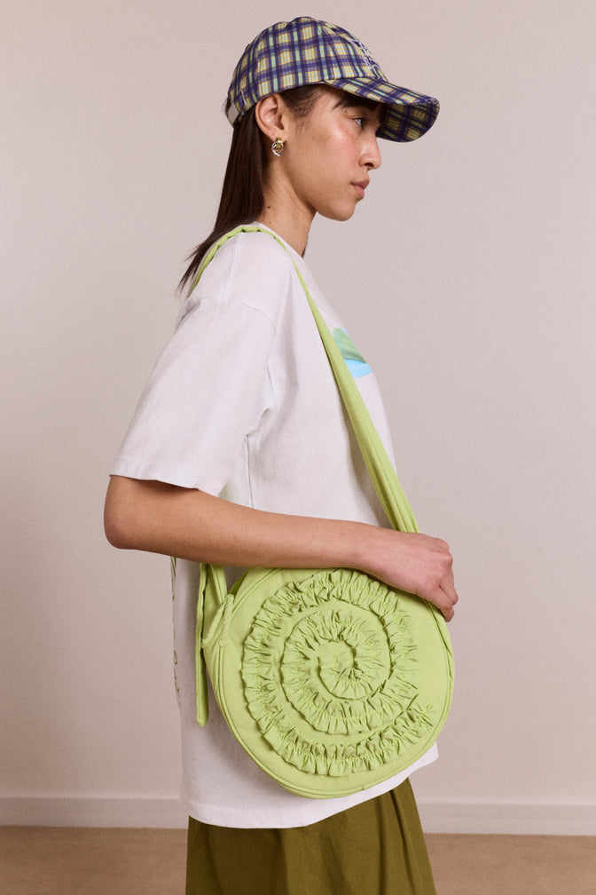 rae circle swirl bag - celery