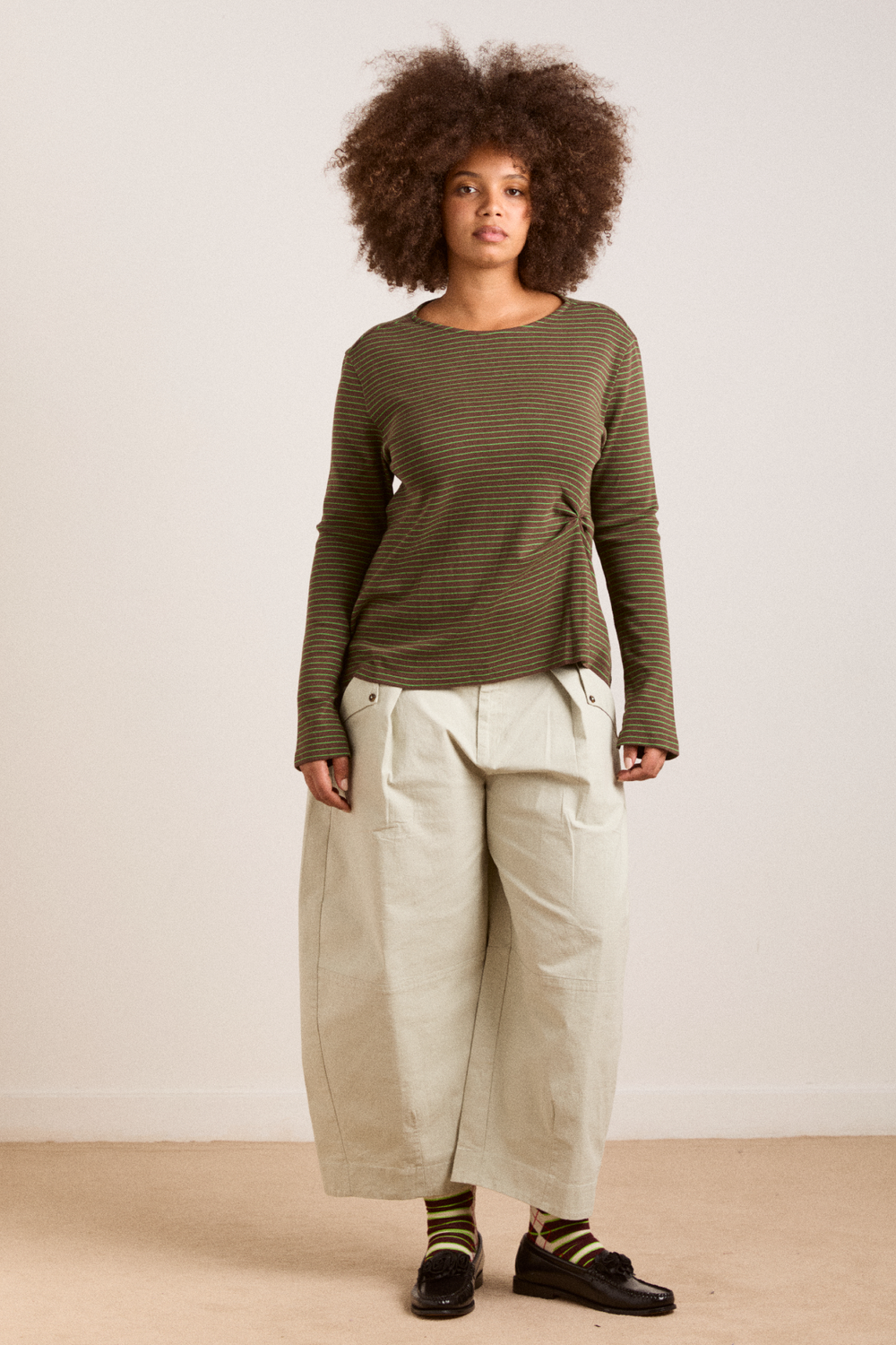 raelynn tee - green stripe