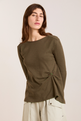raelynn tee - green stripe