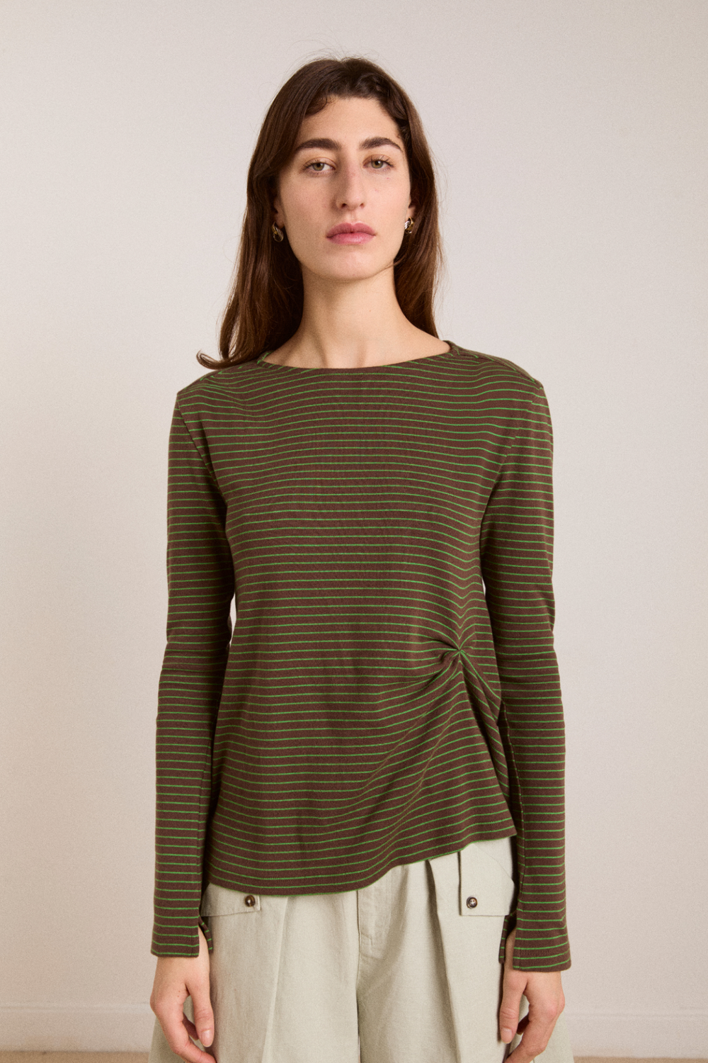 raelynn tee - green stripe