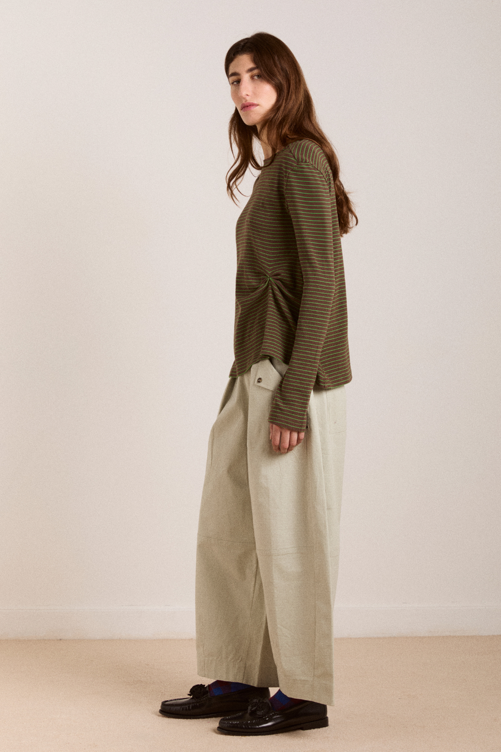 raelynn tee - green stripe