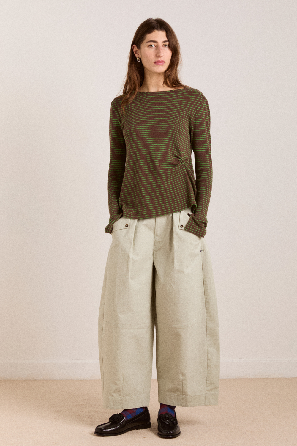 raelynn tee - green stripe