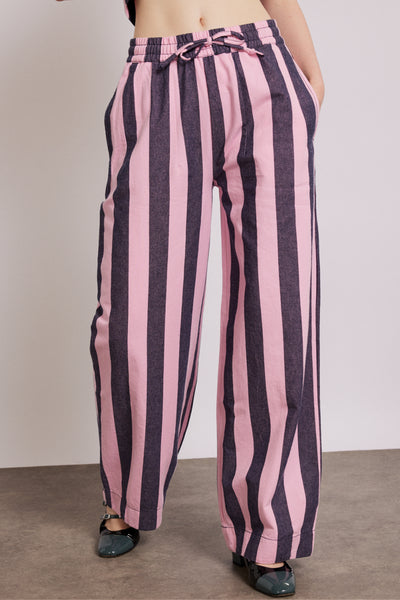 rafe pants - pink navy stripe