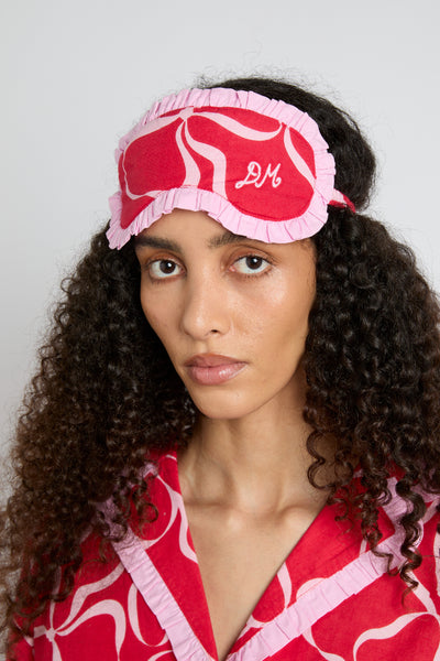 damson pj eye mask - red bows