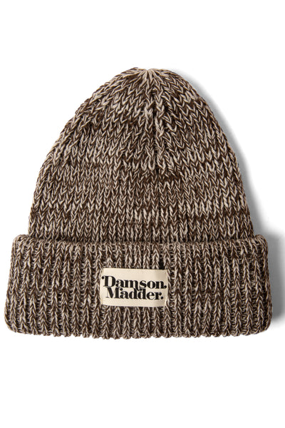 flecked yarn beanie - chocolate