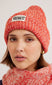 flecked yarn beanie - red