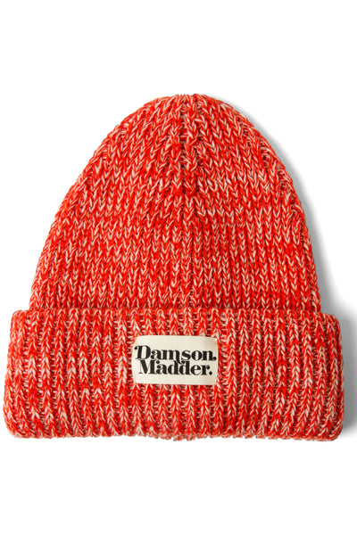 flecked yarn beanie - red