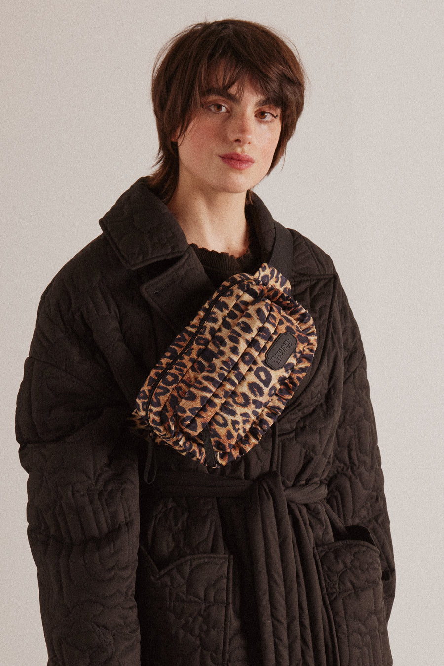 frill cross body bag in leopard
