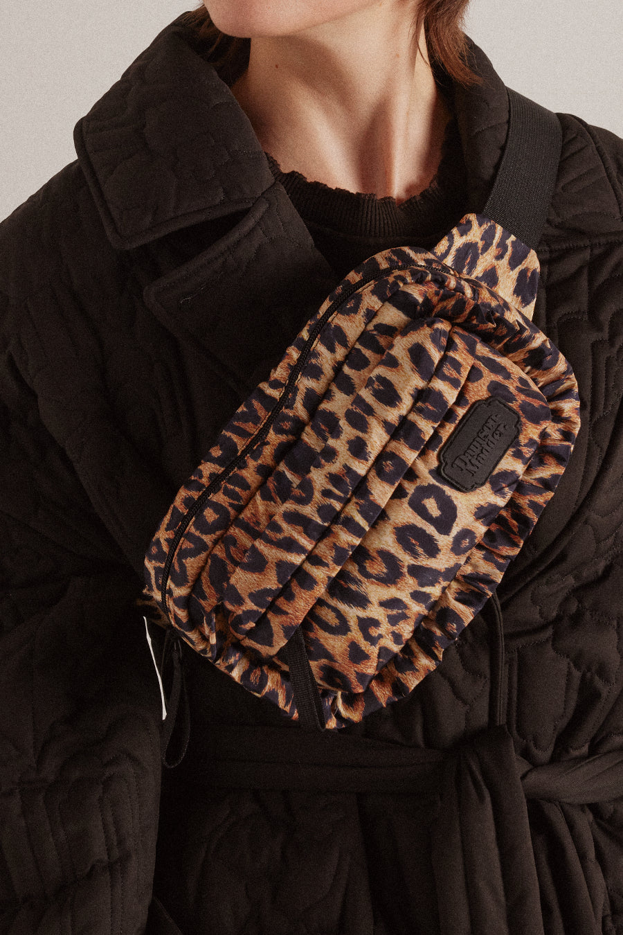 frill cross body bag in leopard