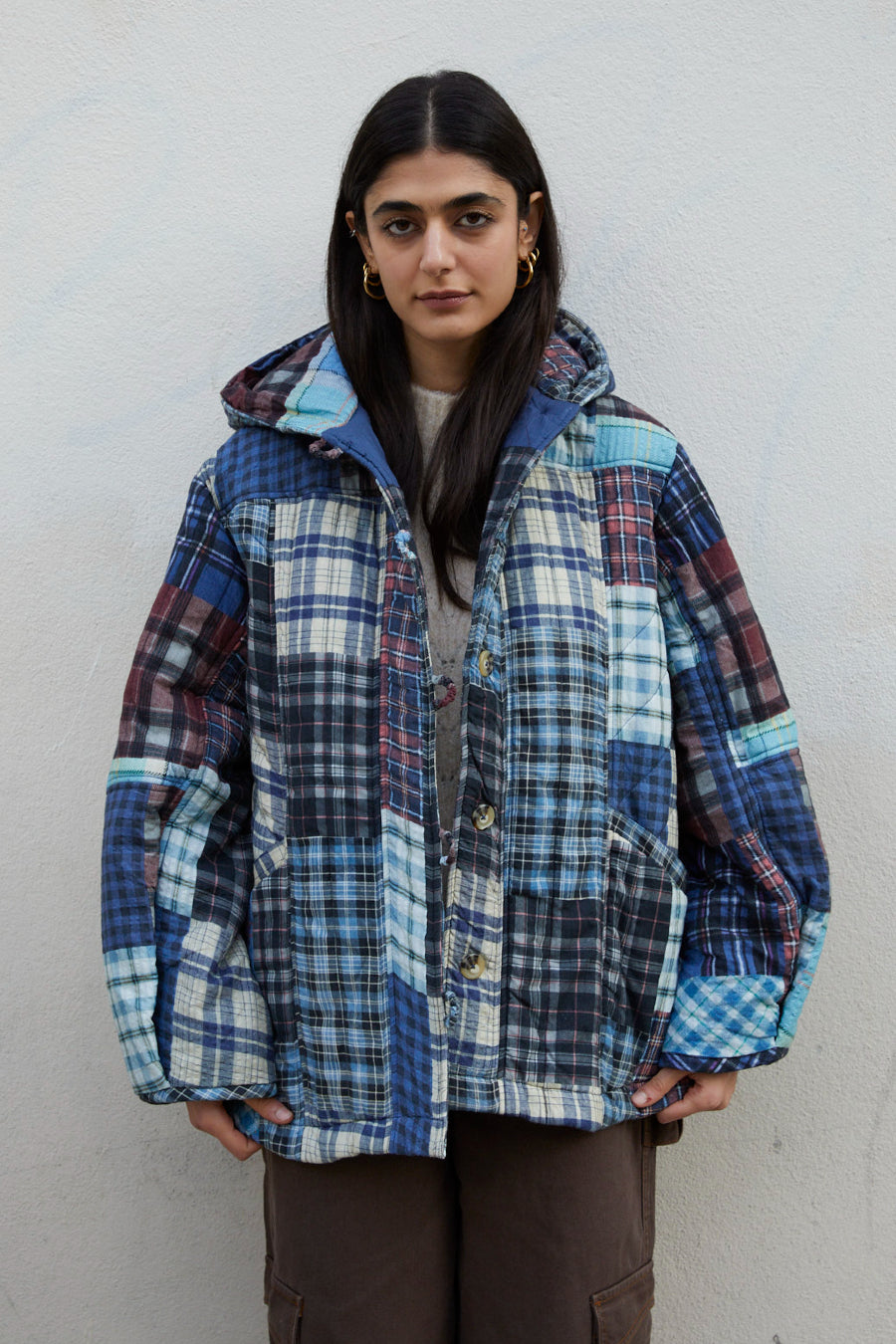 MEGAN QUILTED COAT - PATCHWORK CHECK