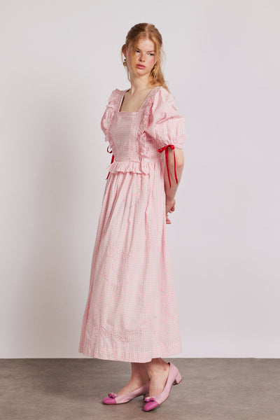 rhea dress - pink gingham