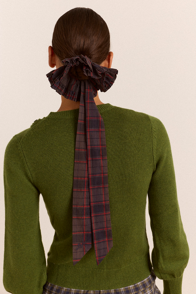 Tie Detail Scrunchie - Sirius Check