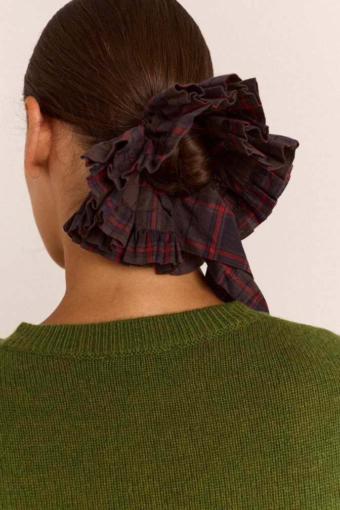 Tie Detail Scrunchie - Sirius Check
