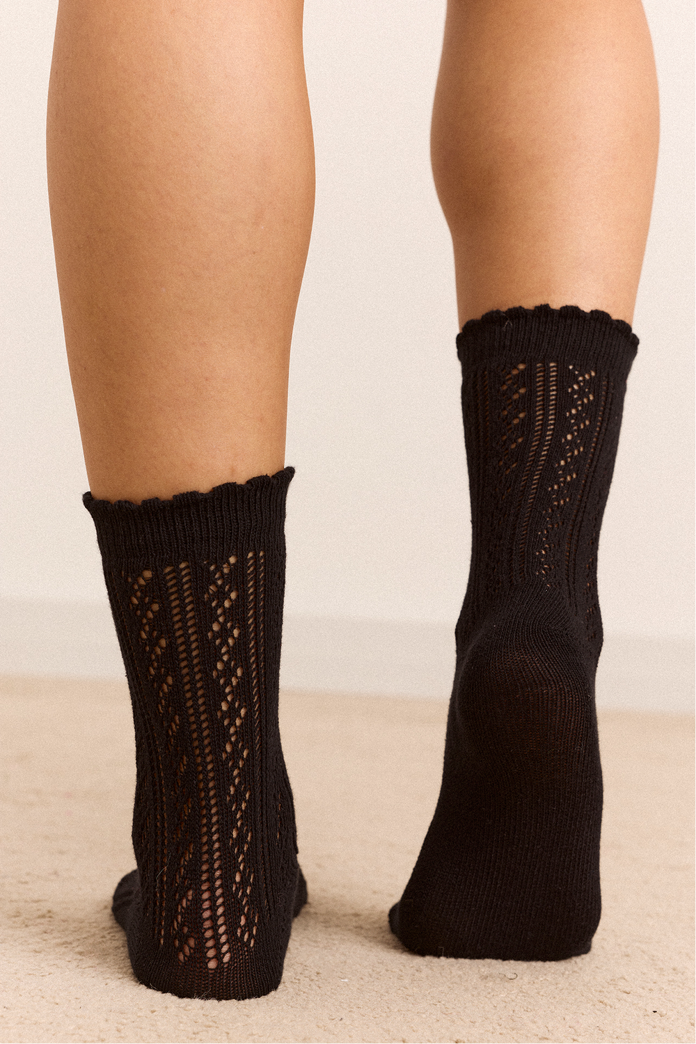 Calf Length 2 Pack Pointelle Socks- Burg/Black