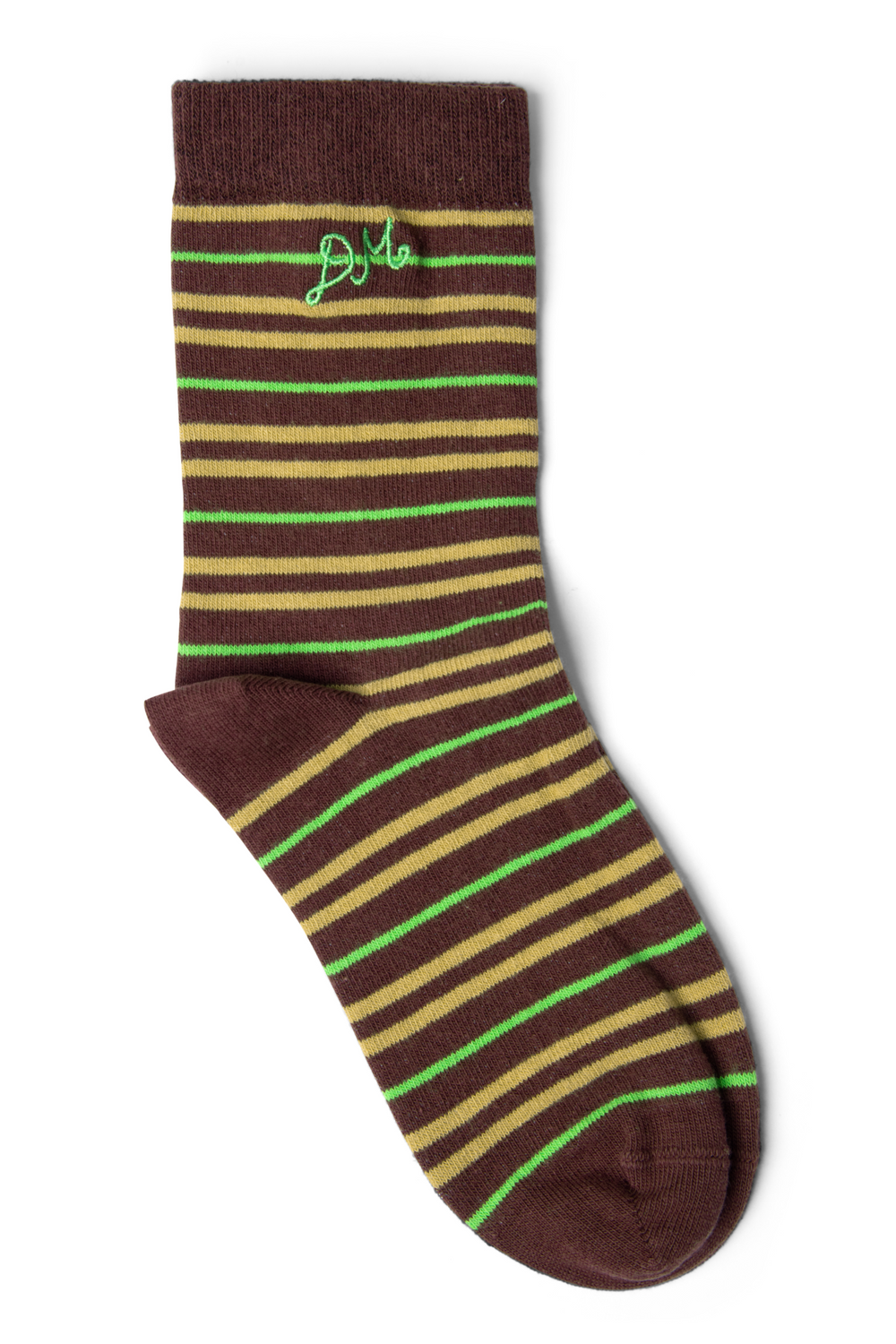 Multi Stripe Socks-Choc & Lime