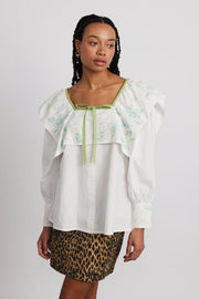 mala blouse - floral embroidery