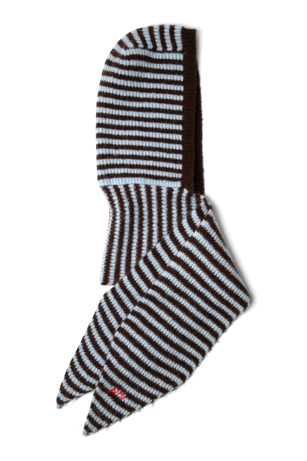Tie Front Hood - Blue & Choc Stripe