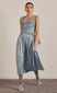 tish midi dress - blue glass satin