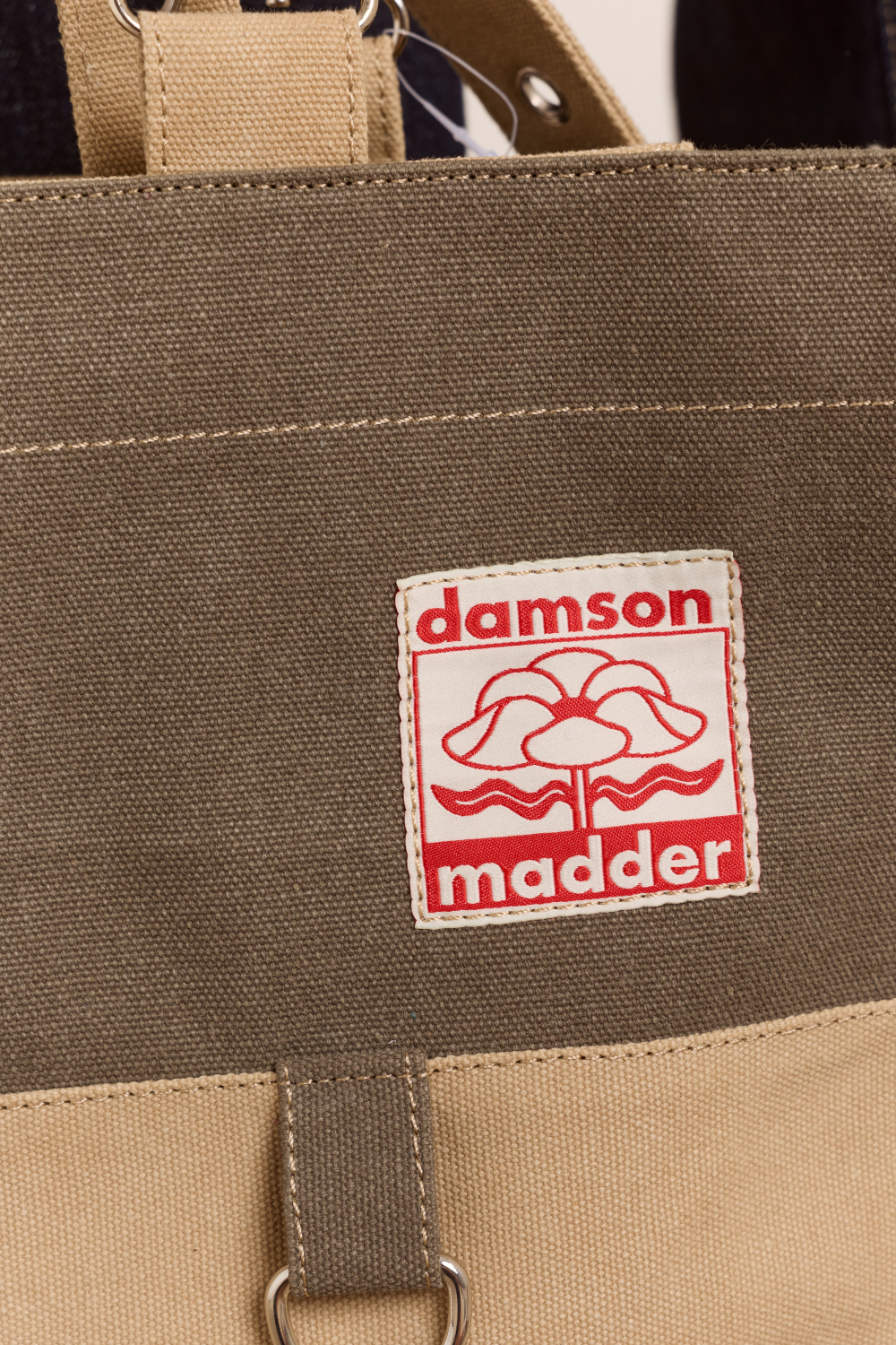 Veda Canvas Blocked Bag In Olive & Sand