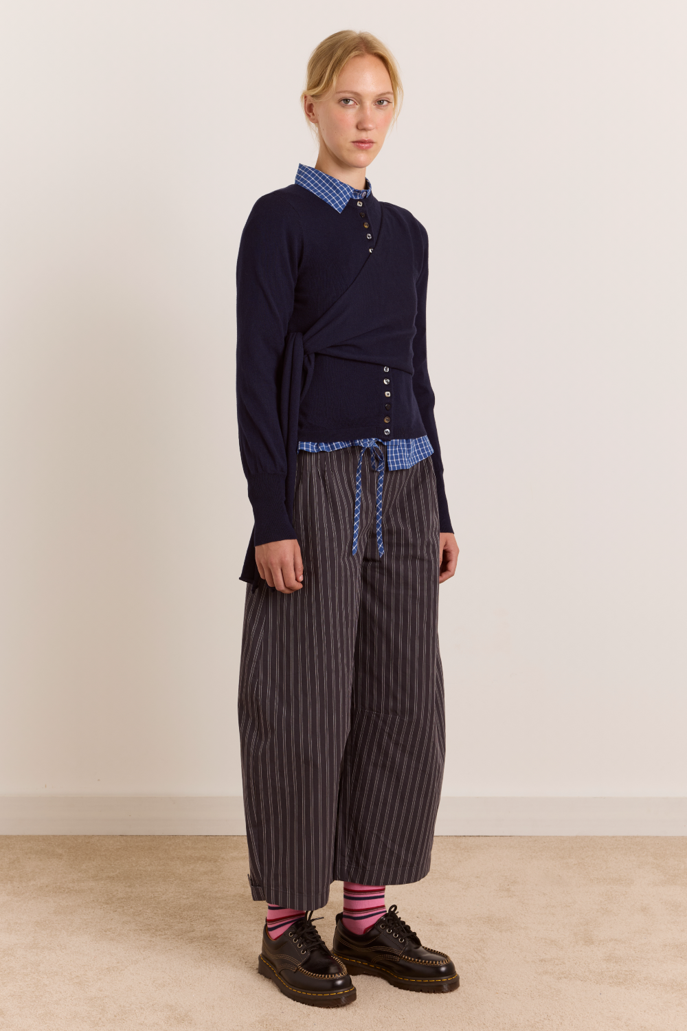 Venna Wrap Cardigan - Navy