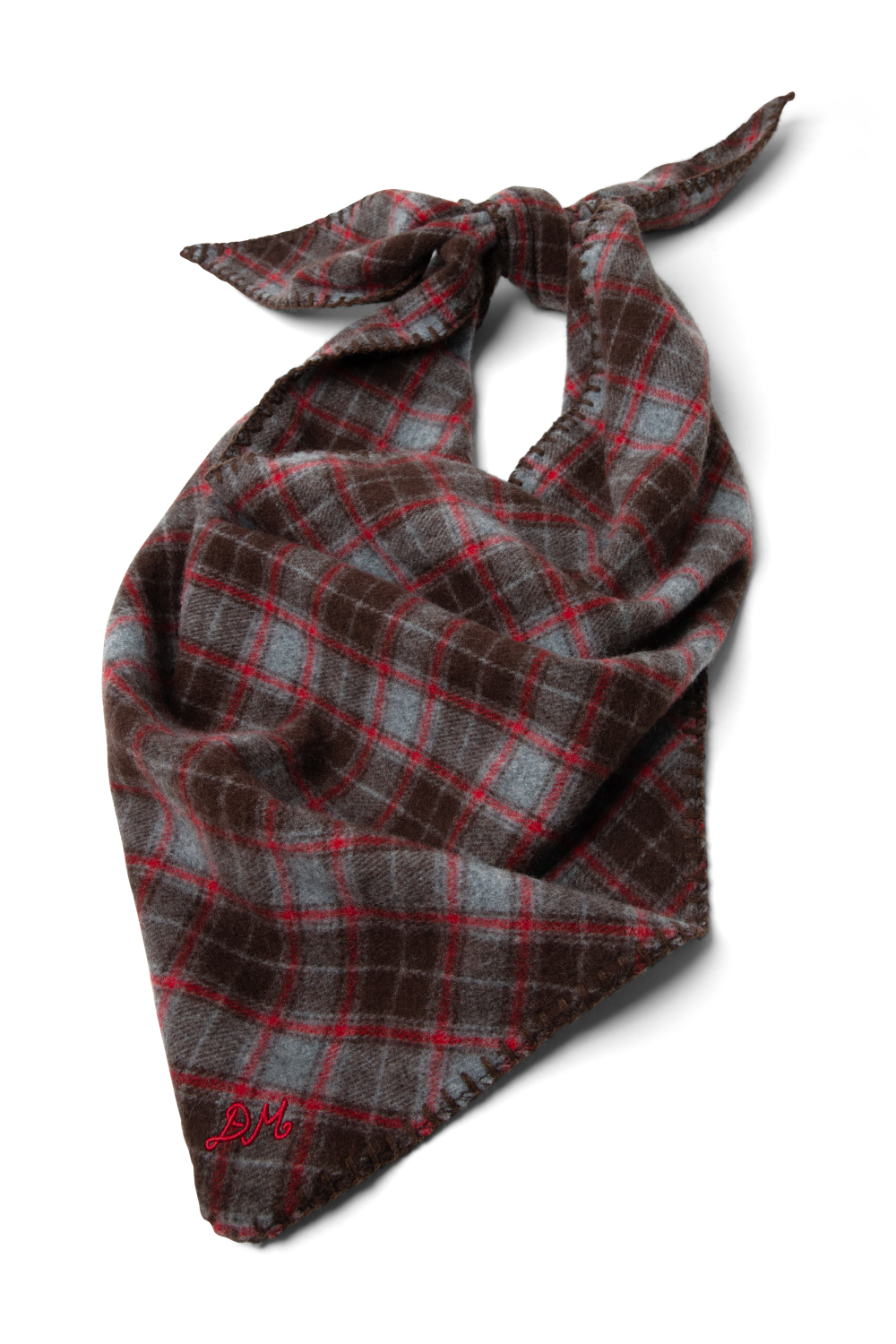 Wool Triangle Scarf - Rust Check