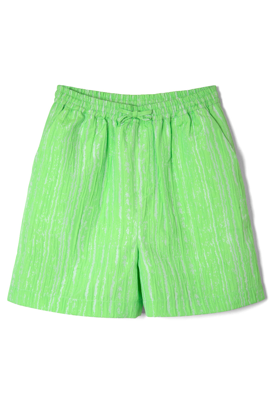 textured woven jacquard green short