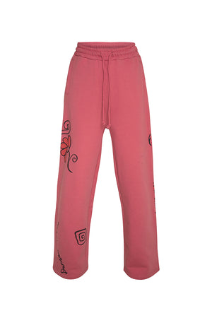BERRY SCRIBBLE ORGANIC COTTON JOGGERS