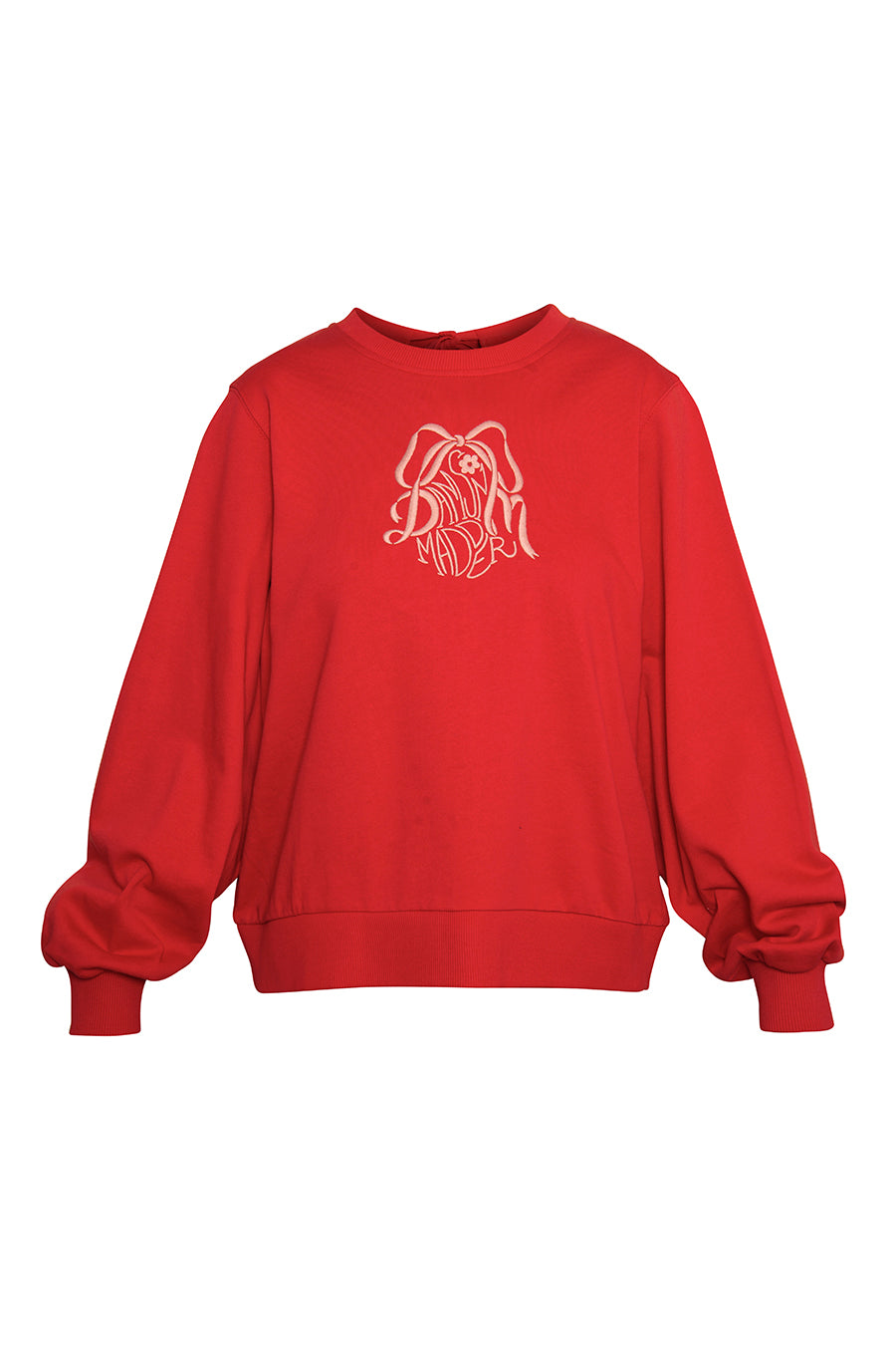 BOW BACK EMBROIDERED ORGANIC COTTON SWEAT